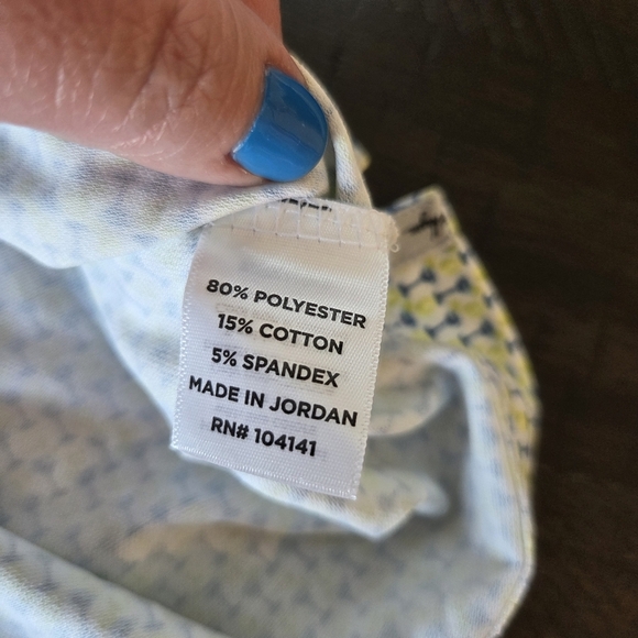 Walter Hagen Men's Clubhouse 19th Hole Polo Shirt Small White Lime Golf New - Picture 7 of 11